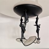 Industrial style Black 3 spot floodlight flush mount ceiling lamp