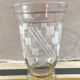 Pair Old Glass Vase Moulded Gold Decor AMORA - Vintage Geometric Design