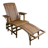 Vintage rattan chaise longue 1960