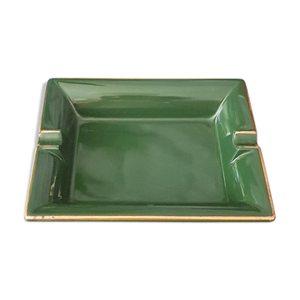 Green and gilded ceramic ashtray M99