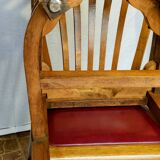 Set of four solid oak monastery style chairs