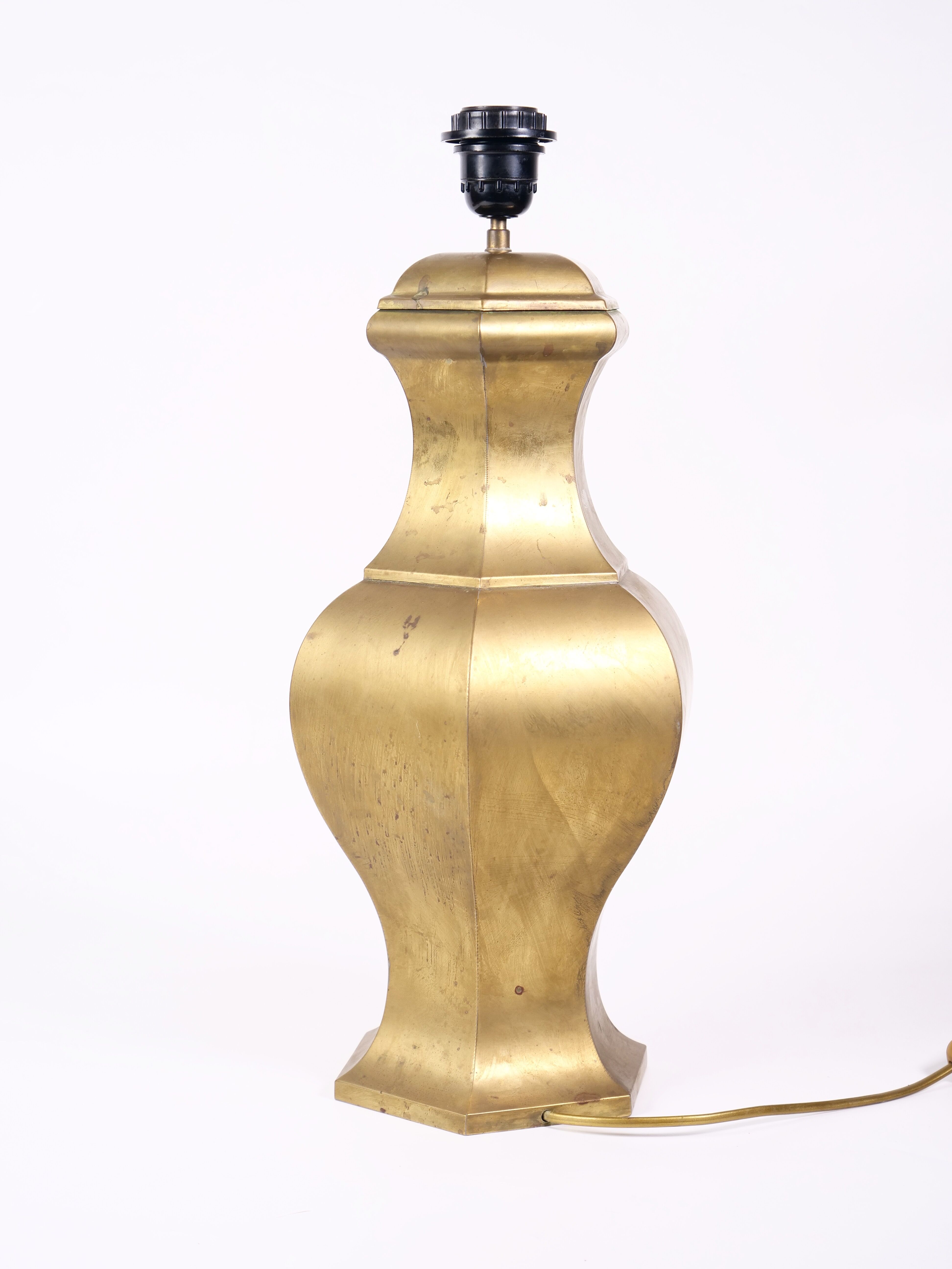 Neoclassical brass lamp large format design italy