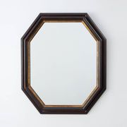 Miroir mural octogonal en bronze par Deknudt, Belgique, 20e siècle