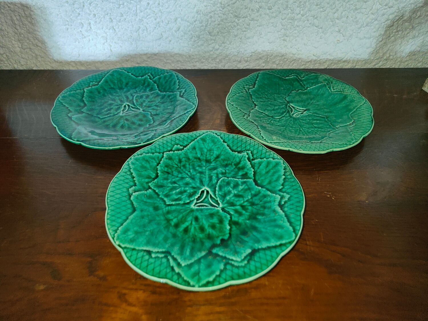 3 Old plates Gien France Creation Primefleur