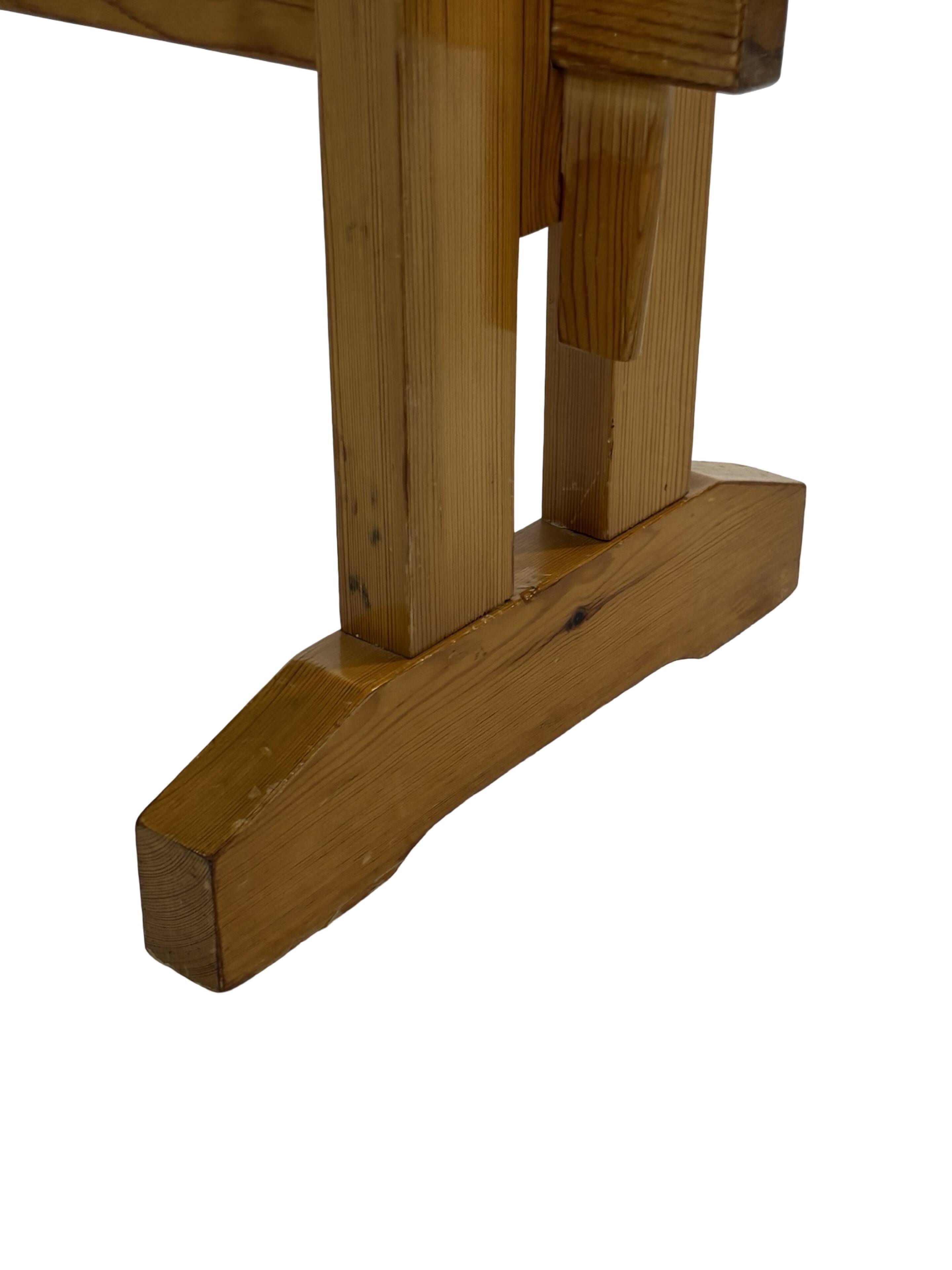 Vintage Scandinavian modern pinewood bench from the 1960's