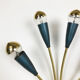 Italian blue and brass wall lamps Italy, 1950