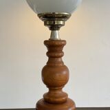 Scandinavian lamp in wood and opaline