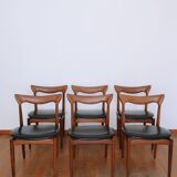 6 chairs skaï teck Bramin made in Denmark
