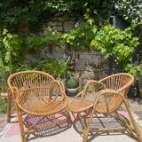 Pair of rattan armchairs