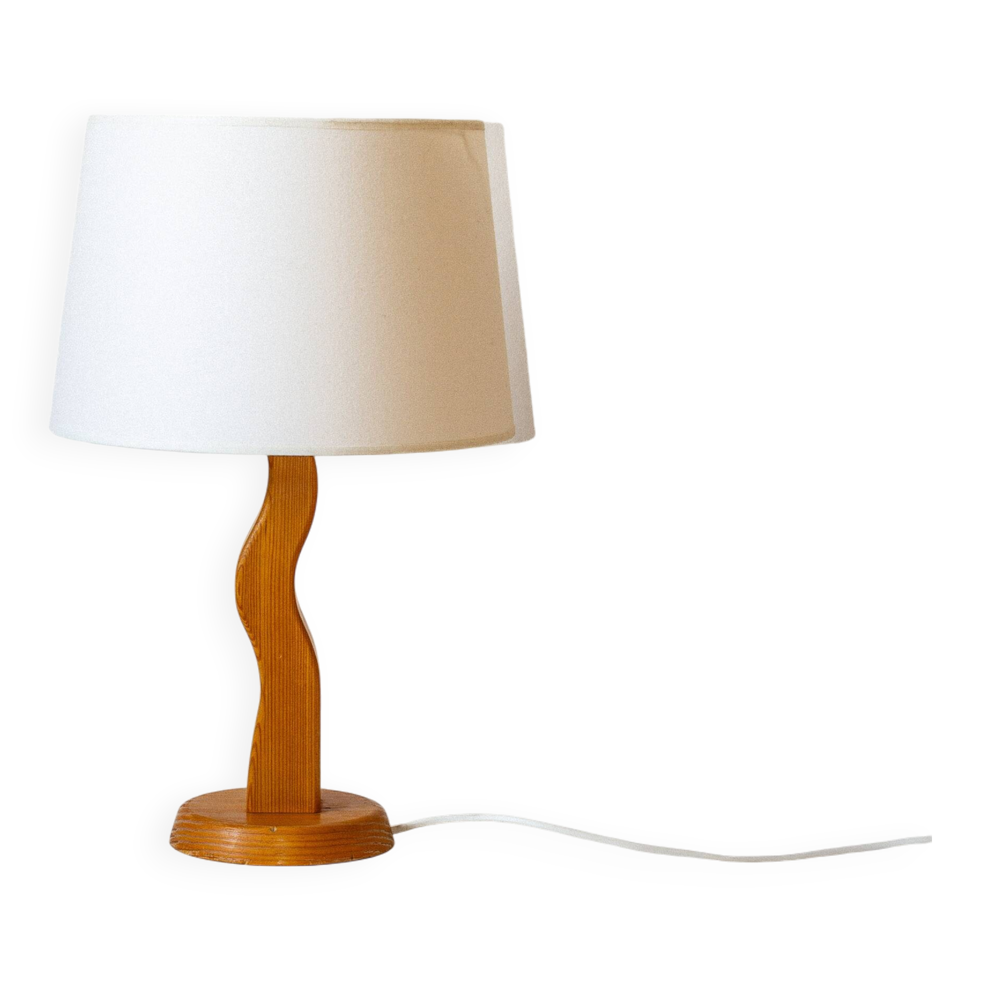 Organically shaped pine lamp base, 1980s