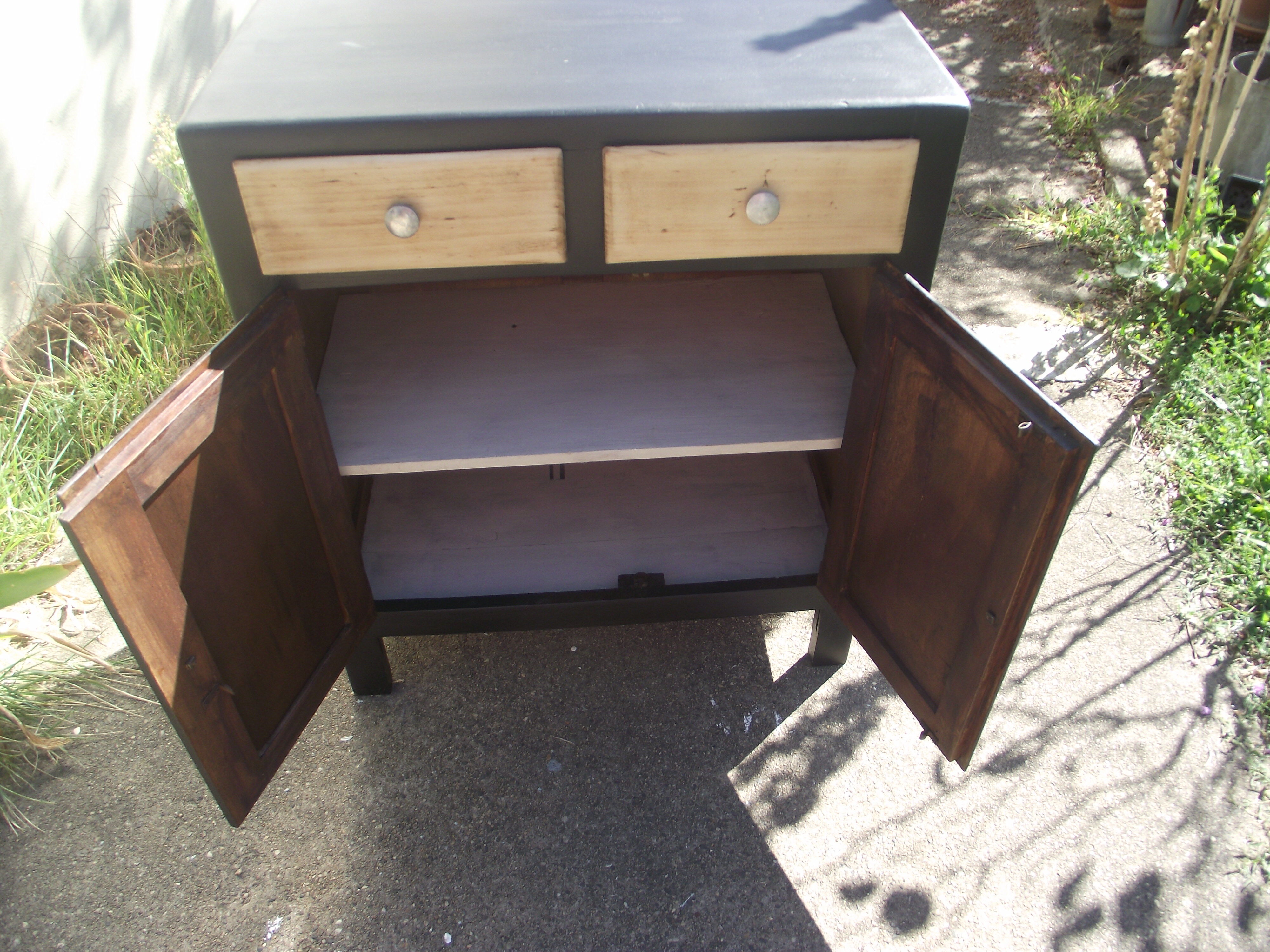 Parisian buffet painted in black from the 50s