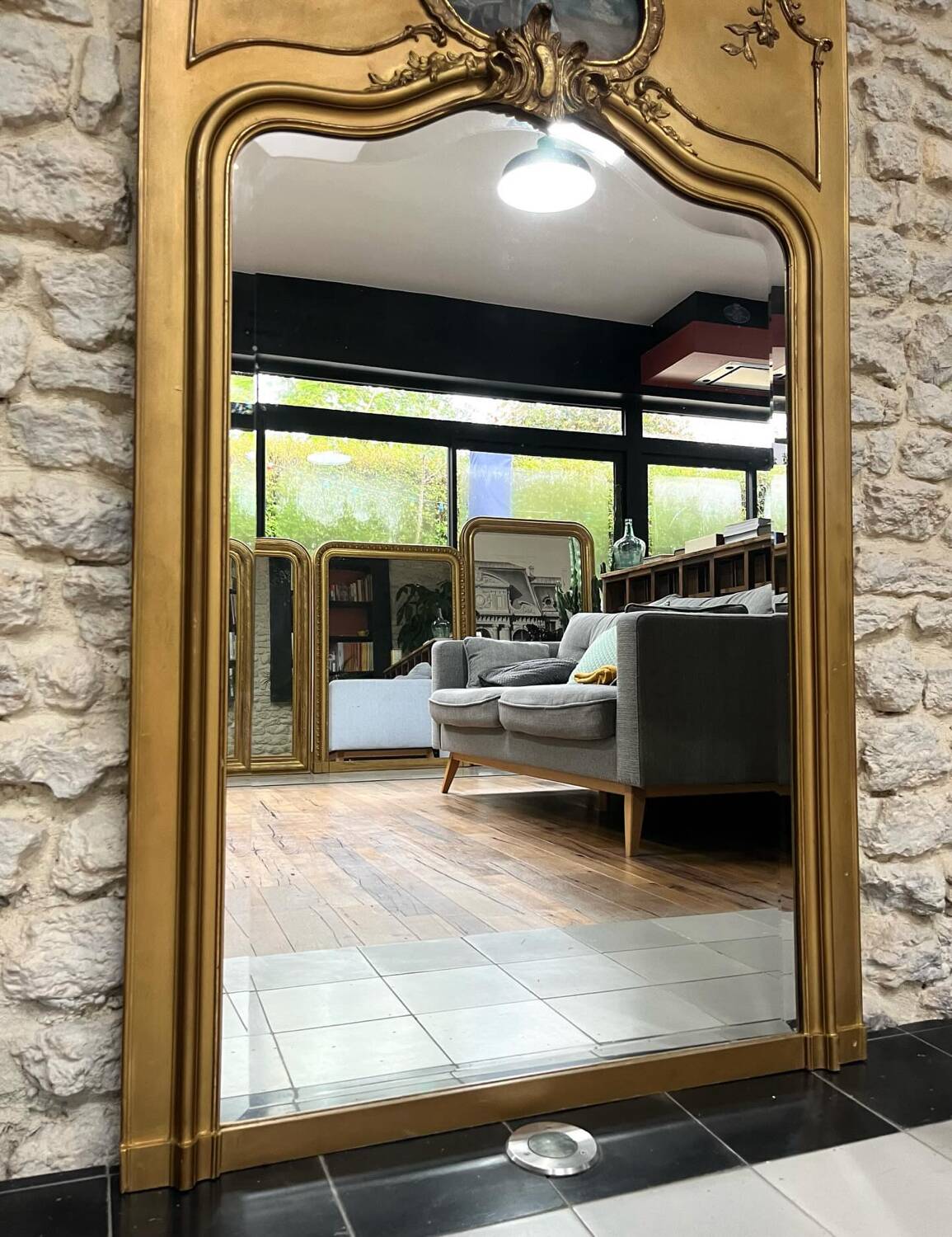 Old trumeau 146cm/89cm old mirror