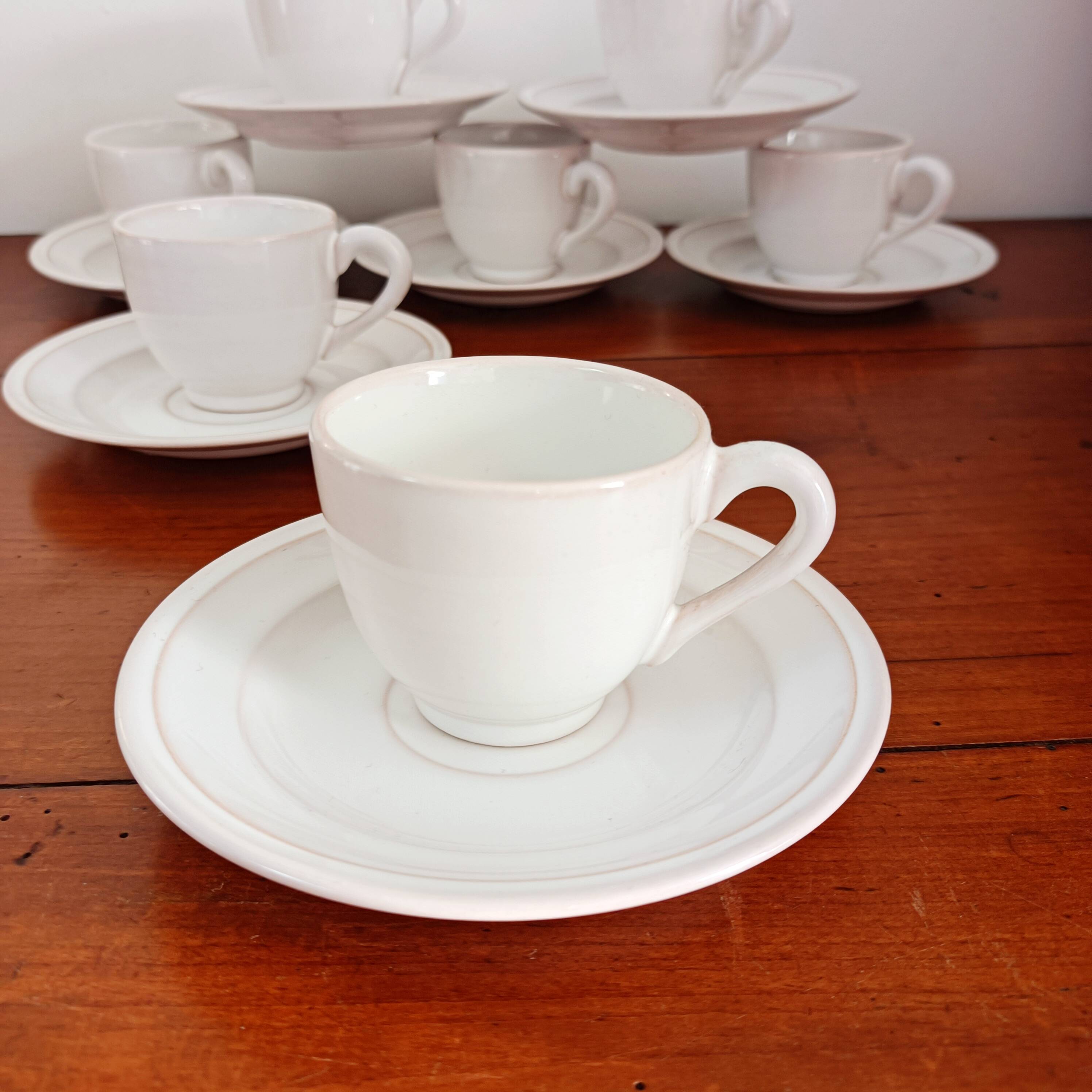 Set of 7 Pierre Motton coffee cups, Gien
