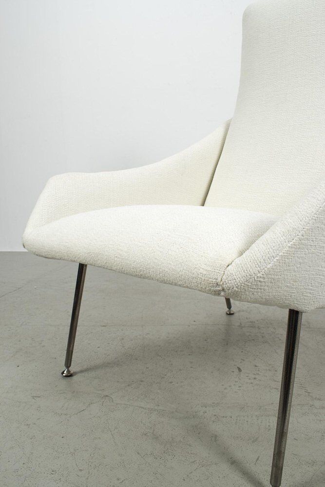 Vintage White Upholstered Armchair