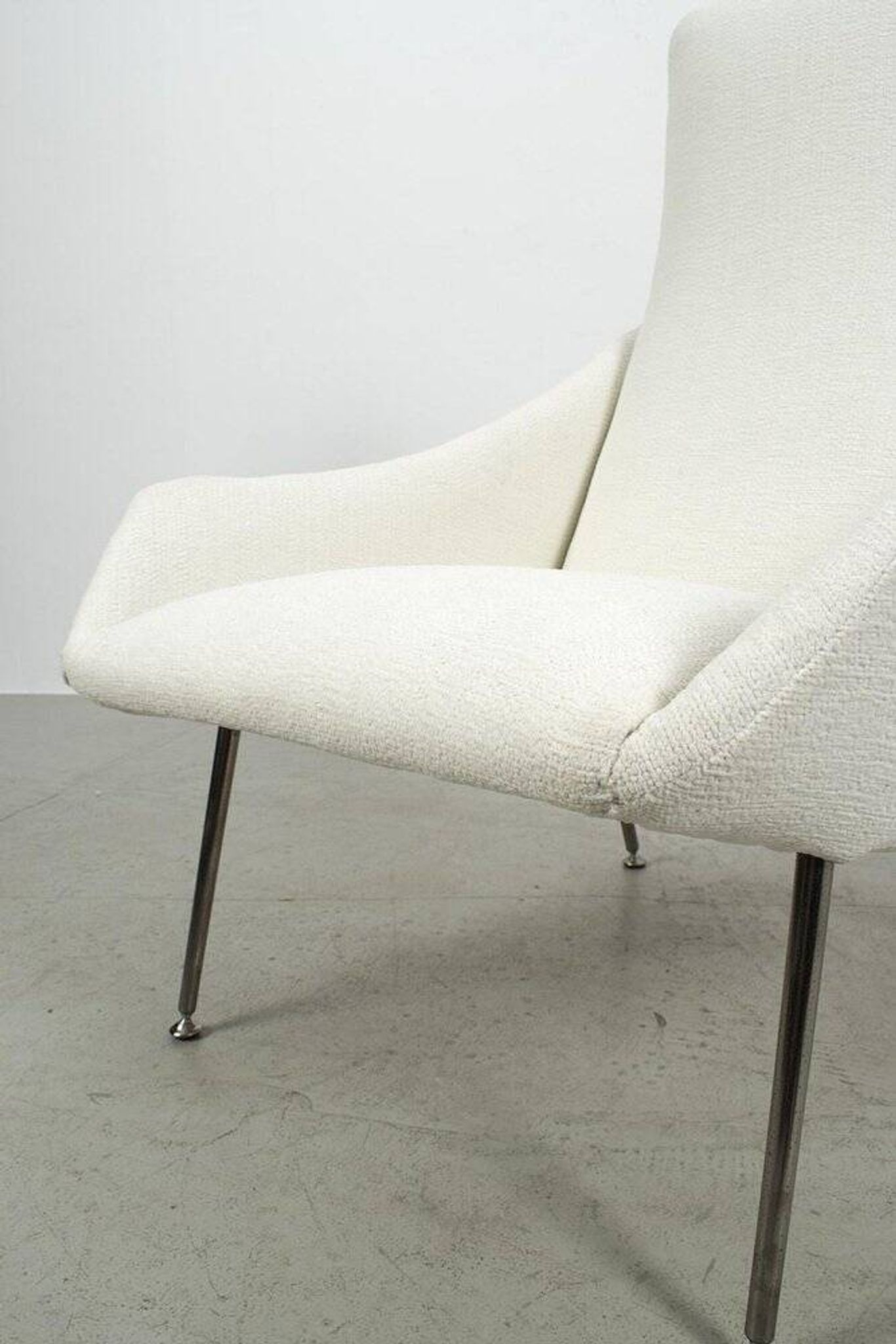 Vintage White Upholstered Armchair