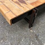 Vintage ceramic coffee table decorated with herbarium decoration Roger Capron