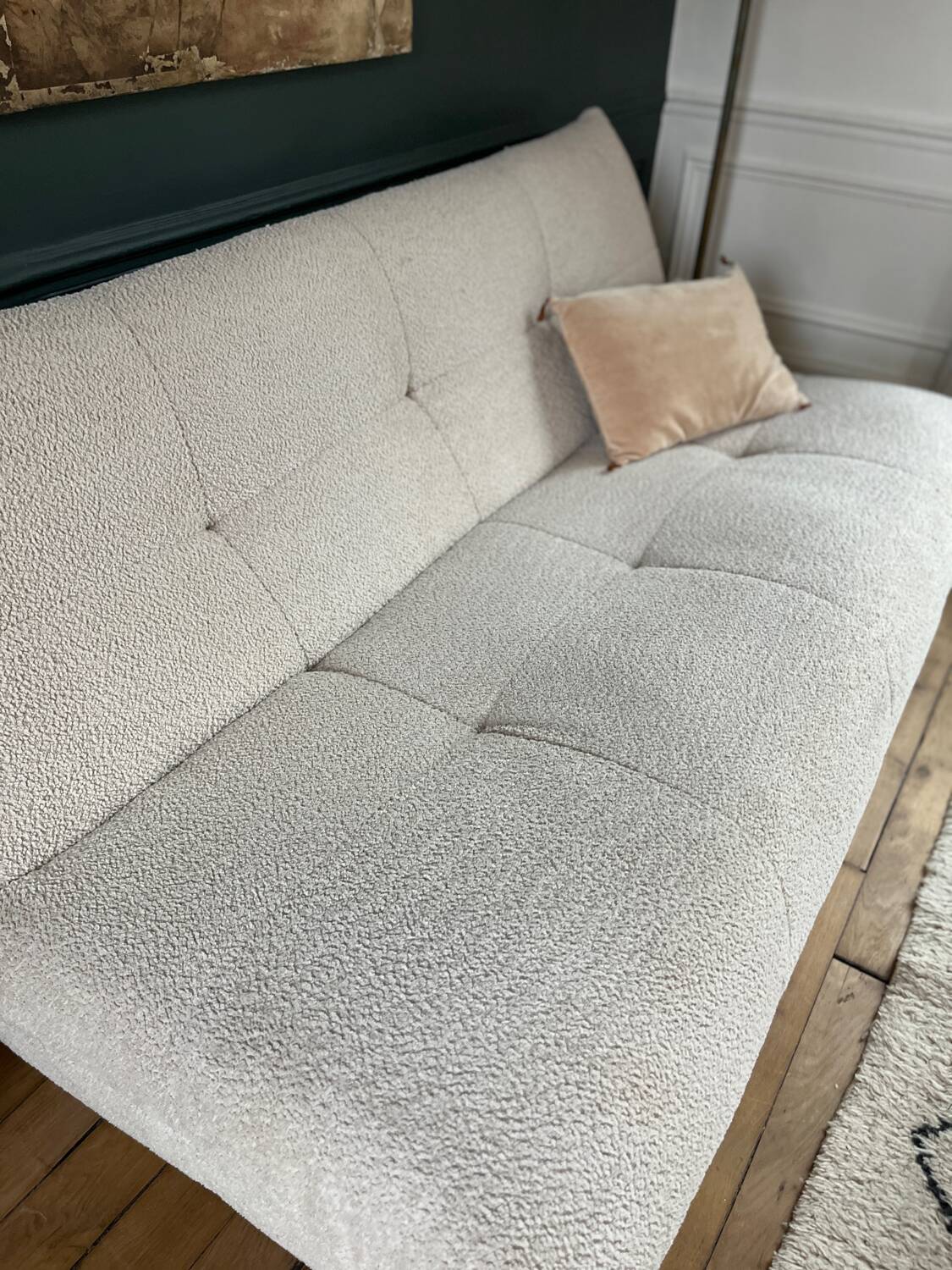 SIA white bouclette designer sofa