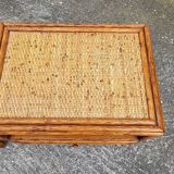 Pair of vintage maugrion rattan nightstands with drawers