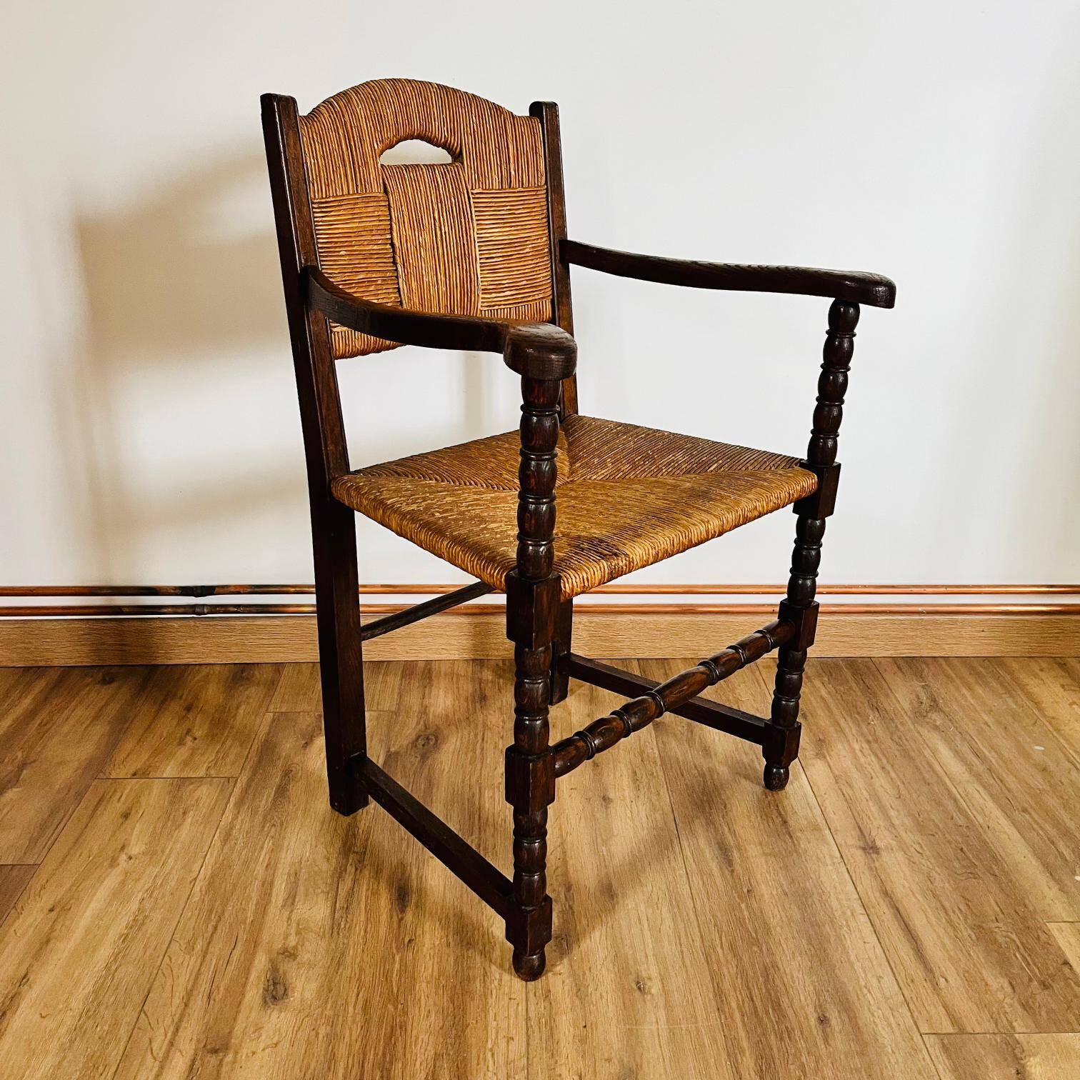 Fauteuil bois et paille