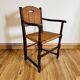 Wood and straw armchair