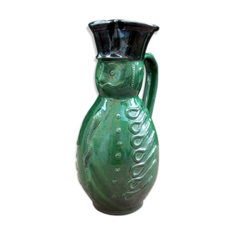 Terracotta jug in the shape of a soldier with a moustache