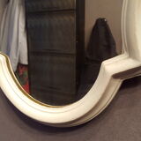 Miroir style Louis XV patine gris clair 43x69cm