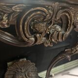 Louis XV console in carved and patinated wood, 18th century period