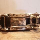 Silver metal car with compartment