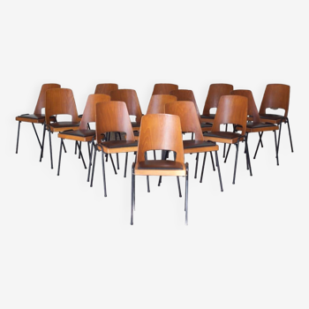 Lot de 16 chaises Baumann Manhattan 1970