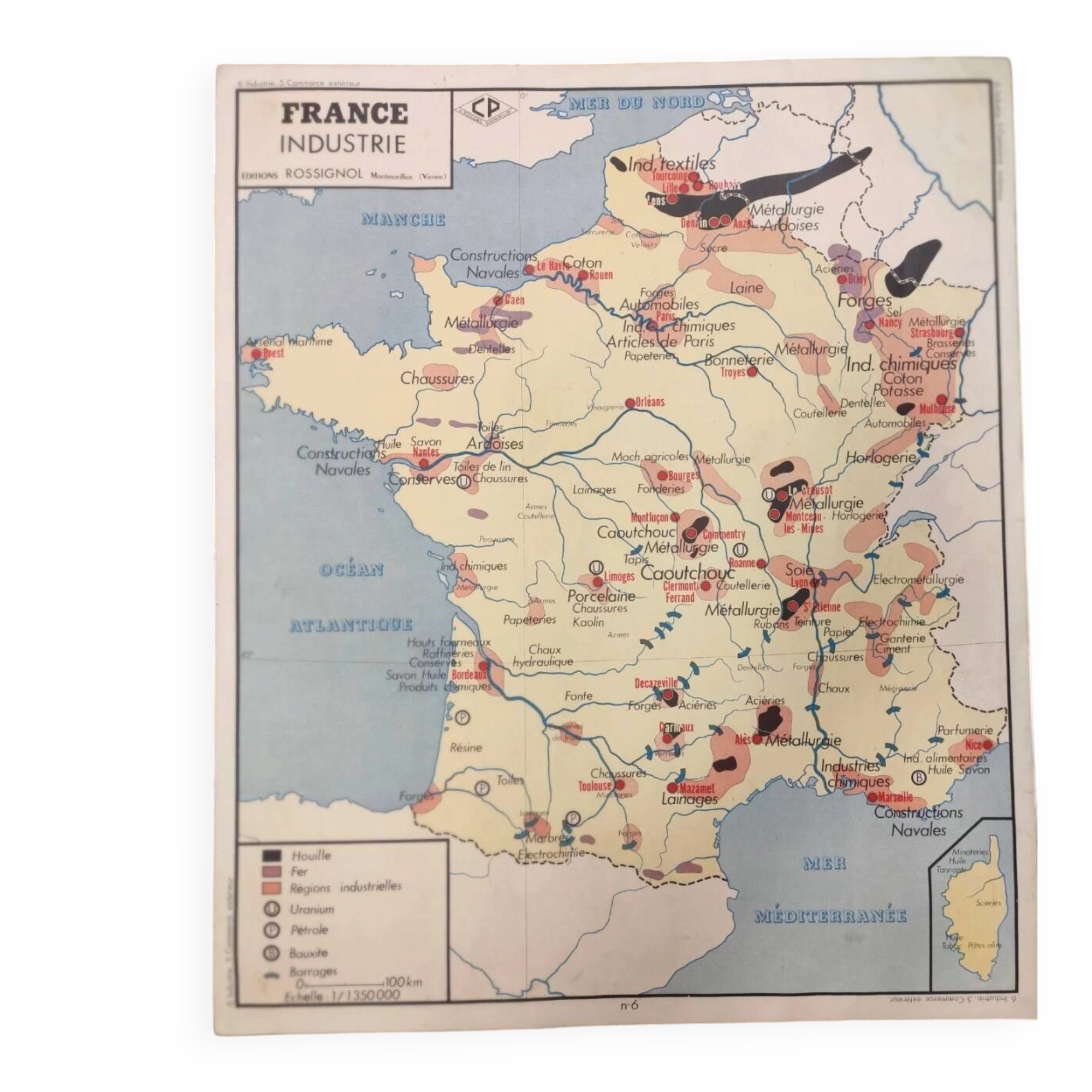 School map Rossignol Montmorillon foreign trade and industry