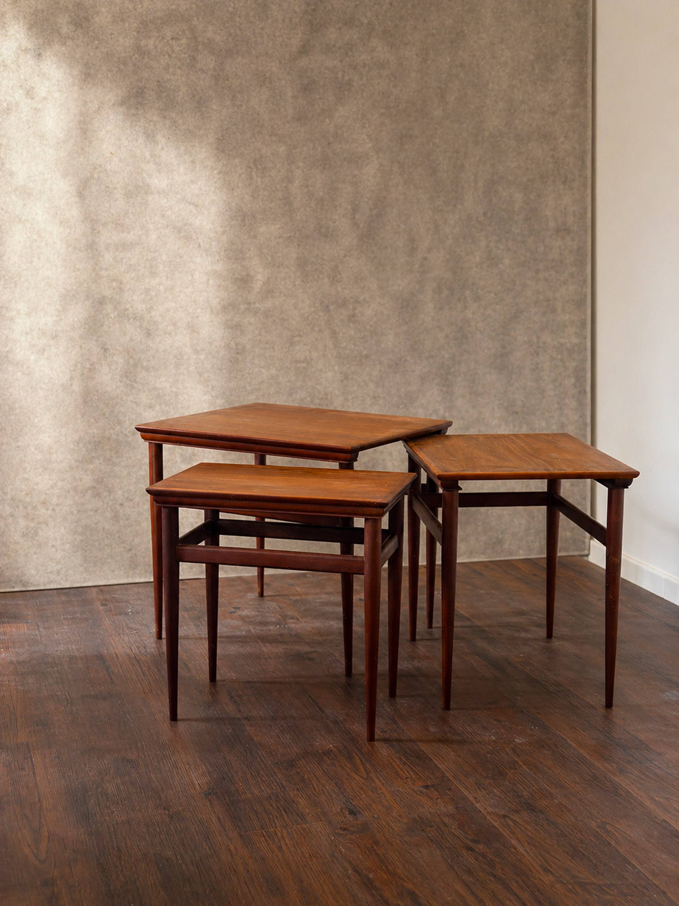 Nesting tables in walnut, heritage, united states, 1958