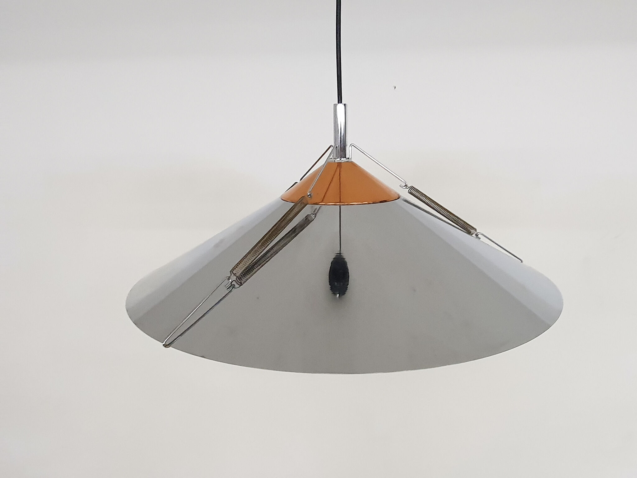 Silver and copper colored pendant light, 1970's