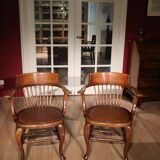 Ensemble de 2 chaises de bureau en chêne
