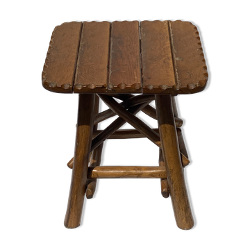 Brutalist wabi sabi organic tree stool or hocker 1970