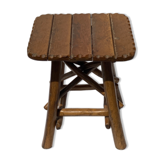 Brutalist wabi sabi organic tree stool or hocker 1970