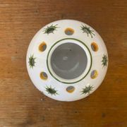 Vase ancien pique fleurs moustiers céramique blanche peinte vintage