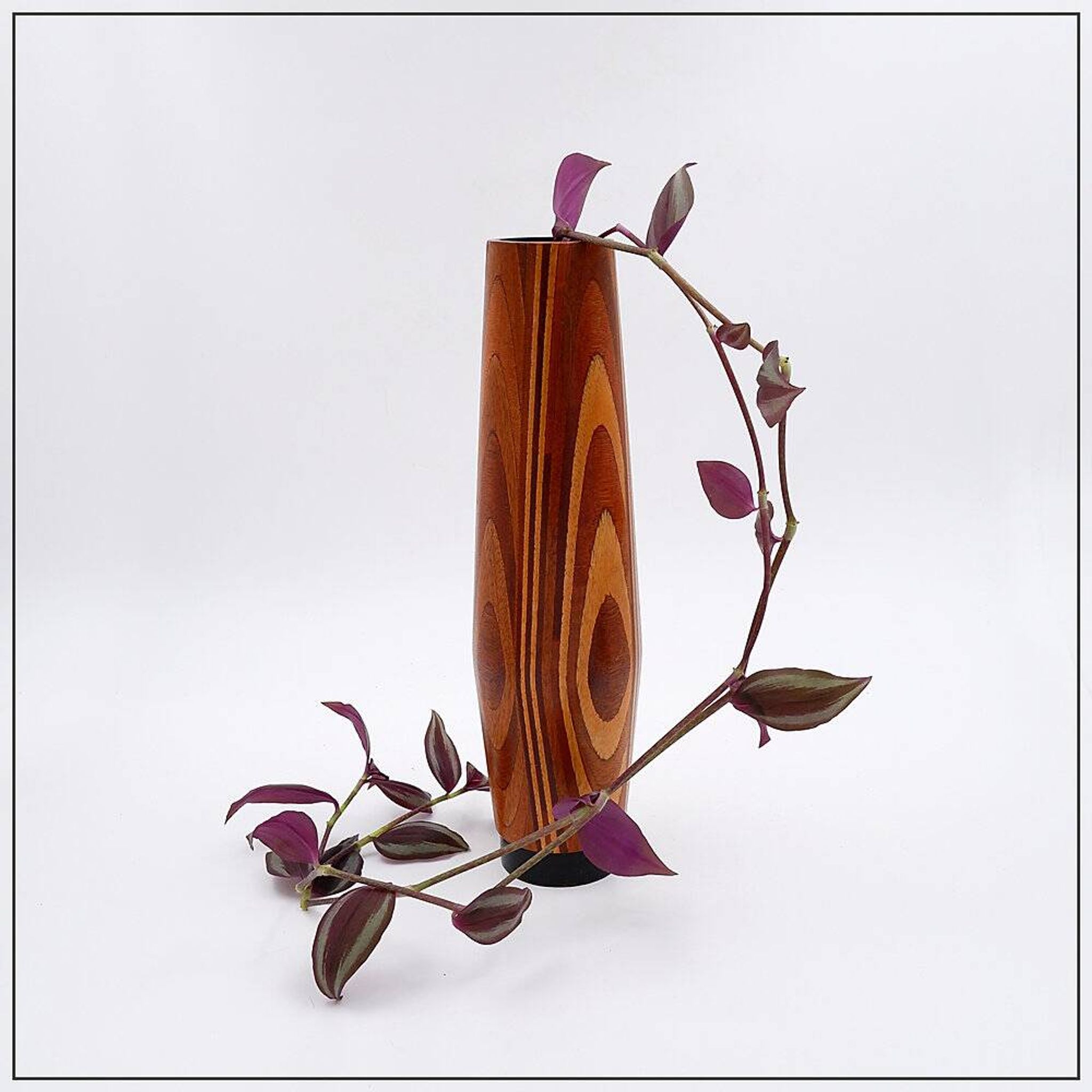Mid-century Scandinavian wooden vase - 1960s - H:36cm