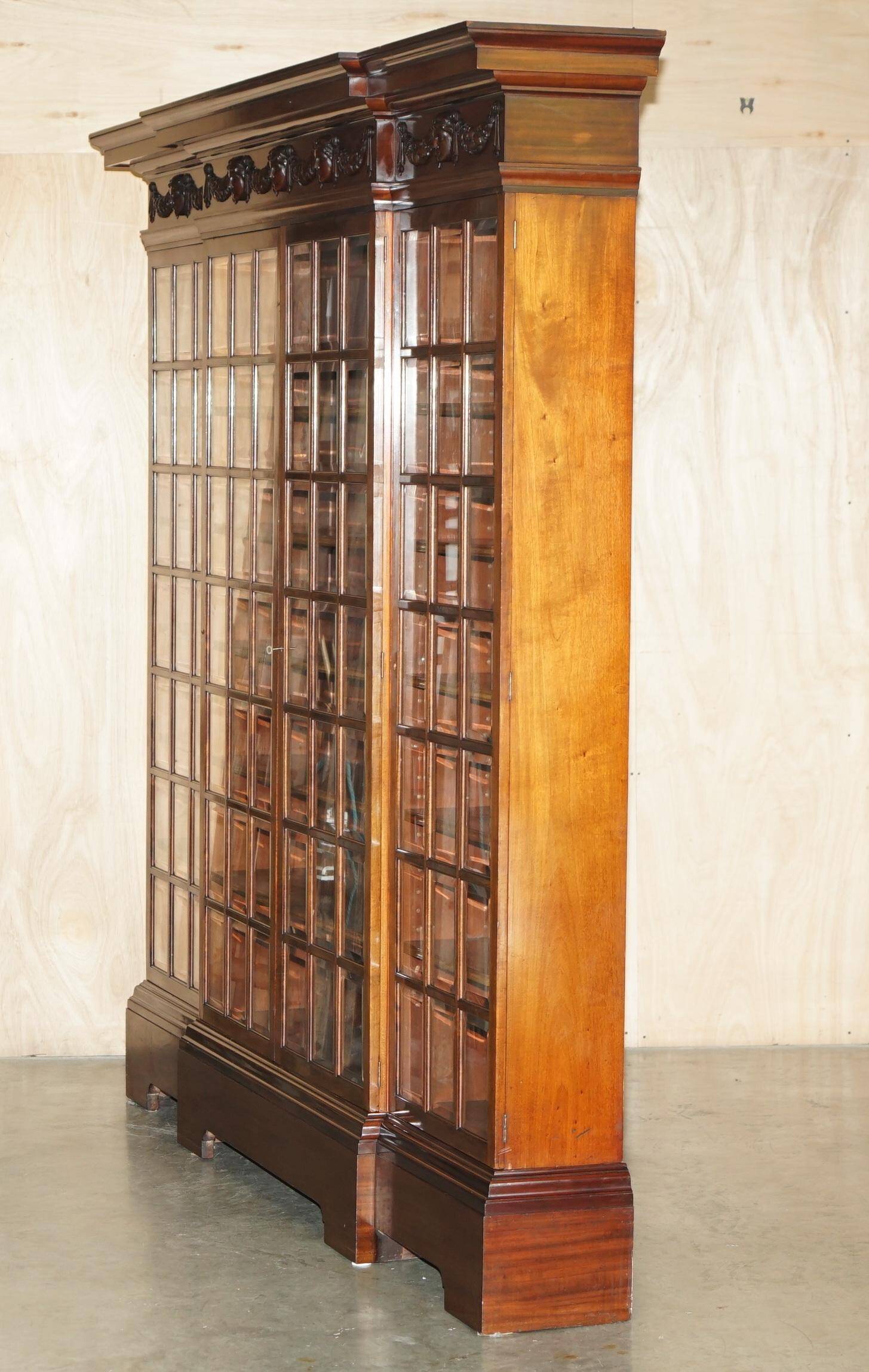 Monumental glass library in Victorian hardwood.