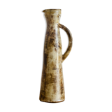 Pichet d’Alexandre Kostanda émaillé gris et ocre jaune, Vallauris France - Circa 1960