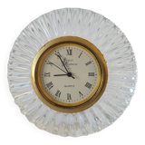 Small Functional Signed Royal Champagne Crystal Desk Clock