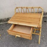 Pair of vintage rattan bedside tables