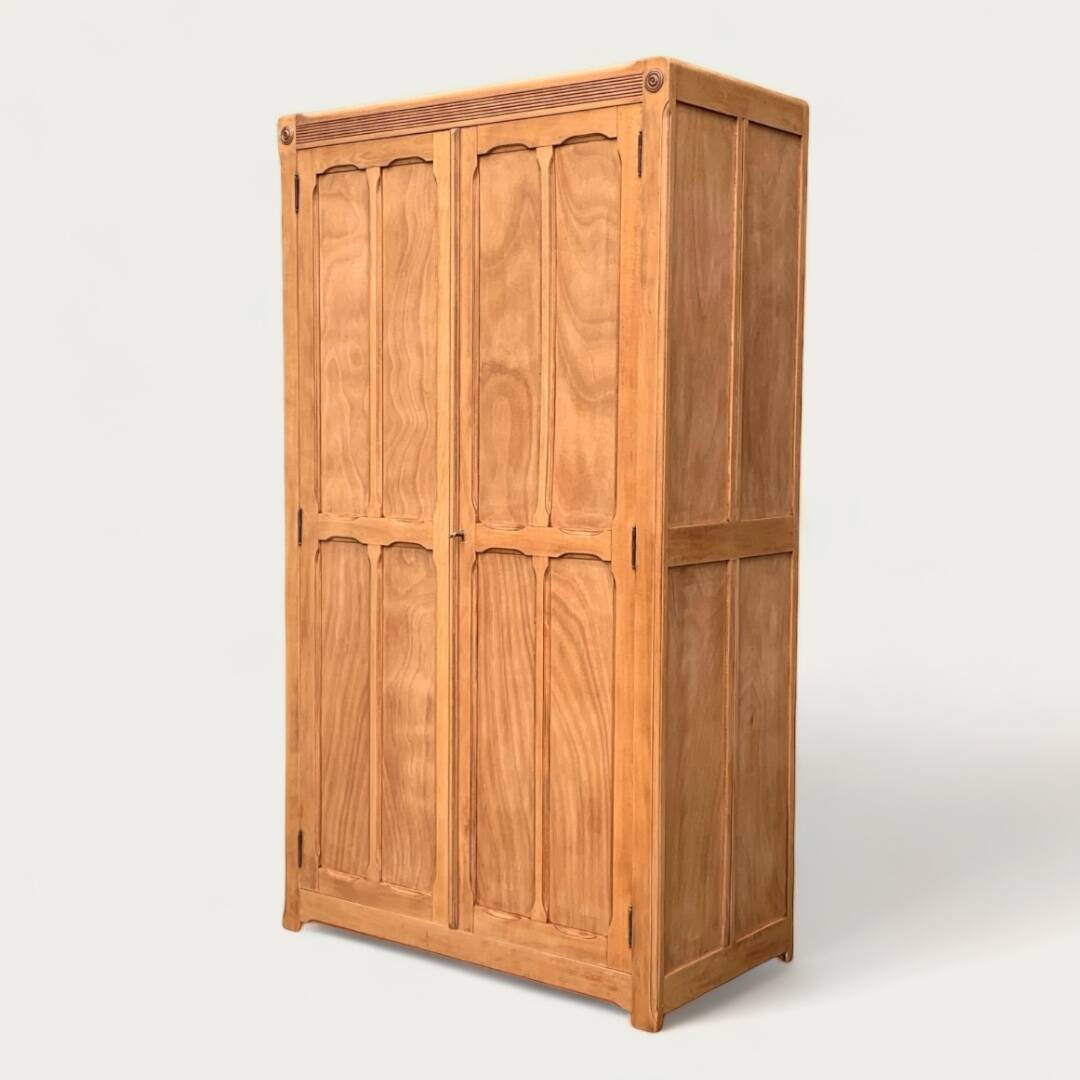 Parisian paneled cabinet in raw wood, 1940