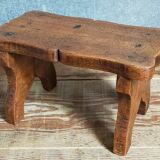 Old solid wood footrest stool