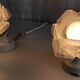 Art Deco style wall lights in porcelain and floral glass paste - 30s