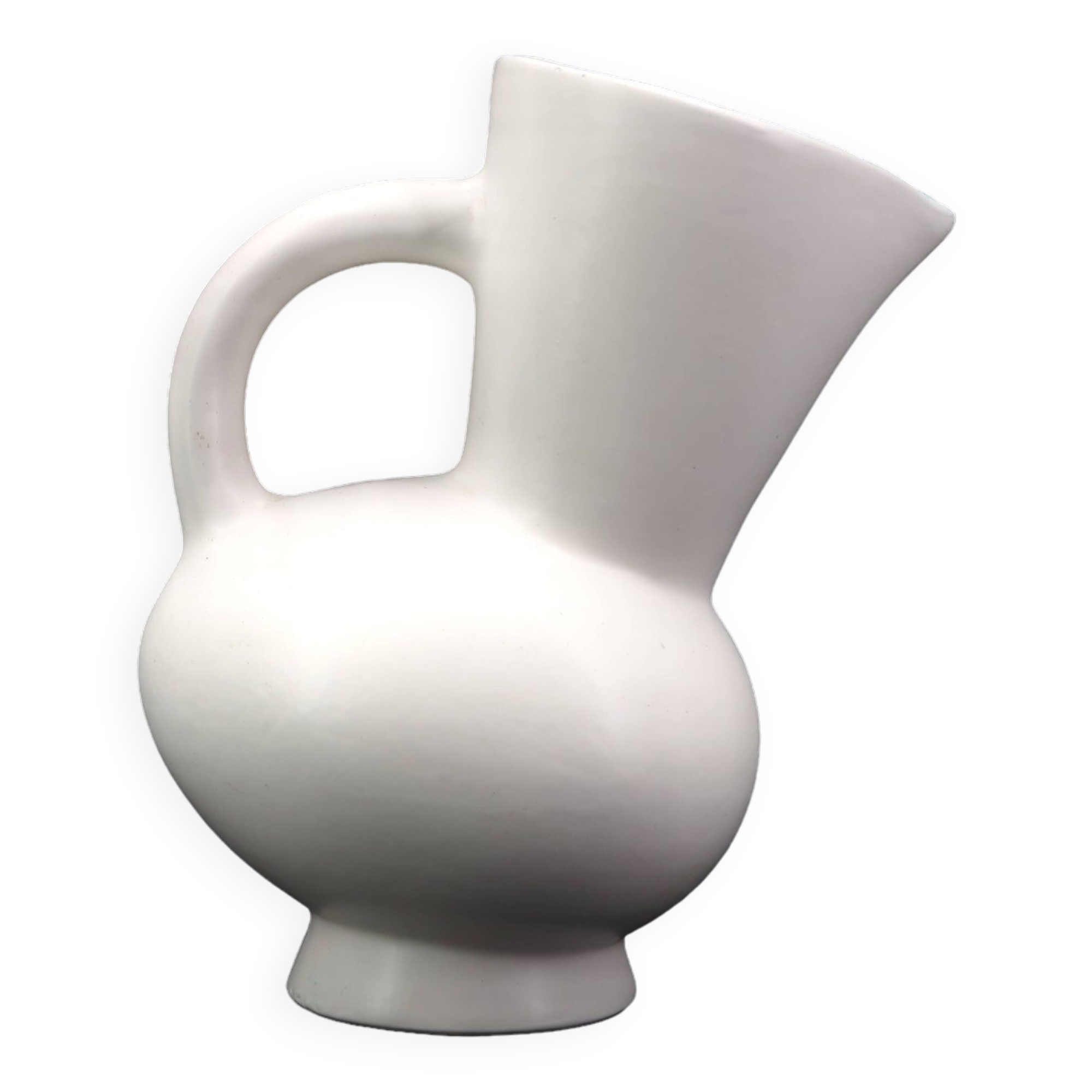 White ceramic pitcher by André Baud, Vallauris 1960s