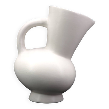 White ceramic pitcher by André Baud, Vallauris 1960s