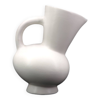 White ceramic pitcher by André Baud, Vallauris 1960s