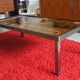 Coffee table by Robert and Jean Cloutier in steel and enameled lava stone Vintage 1950