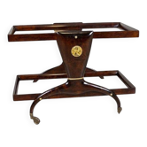 Table d'appoint vintage en hêtre brun foncé, années 1950