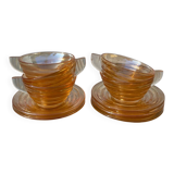 5 tasses à café en verre italiennes fumées Gondolo 